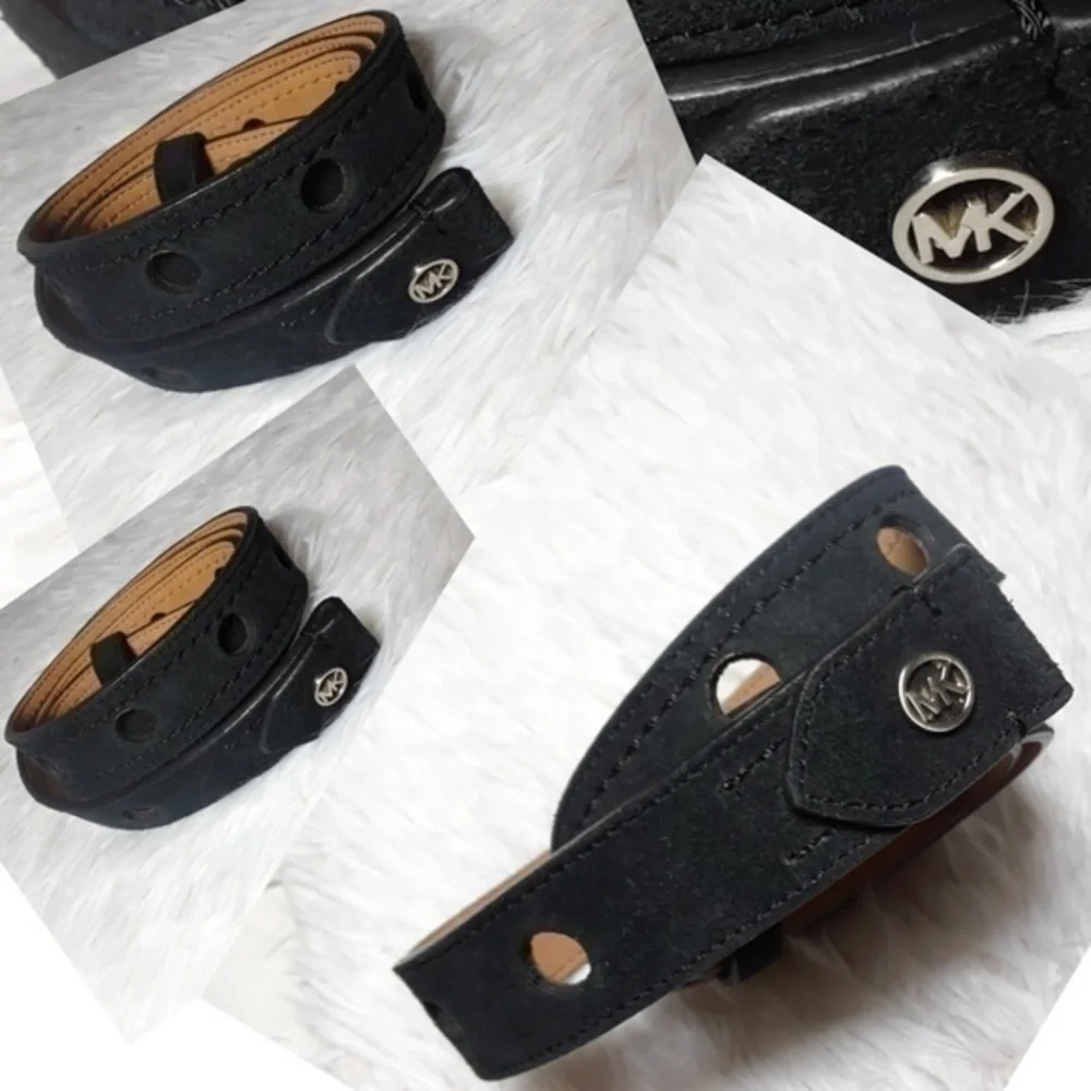 Michael Kors Circle Perforated Suede Leather Belt - Picture 7 of 7